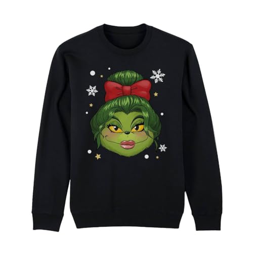 Tassenbrennerei Miss Grinch Pullover - Weihnachtspullover Grinchmotiv...