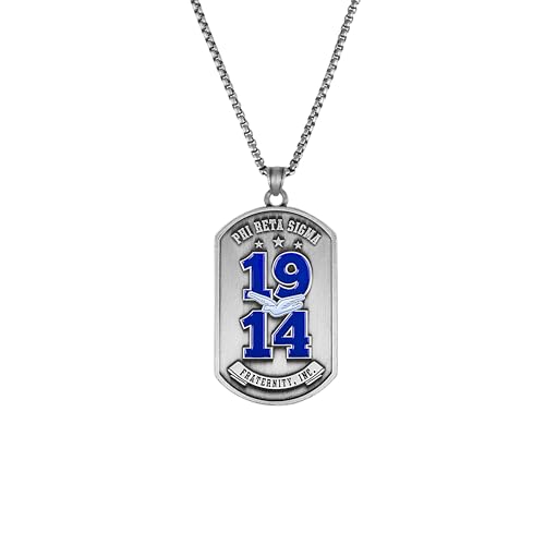 Bad Bananas BBGreek Phi Beta Sigma Paraphernalia - Official Vendor - Dog Tag Pendant Necklace with 24 Inch Rope Chain - Collection