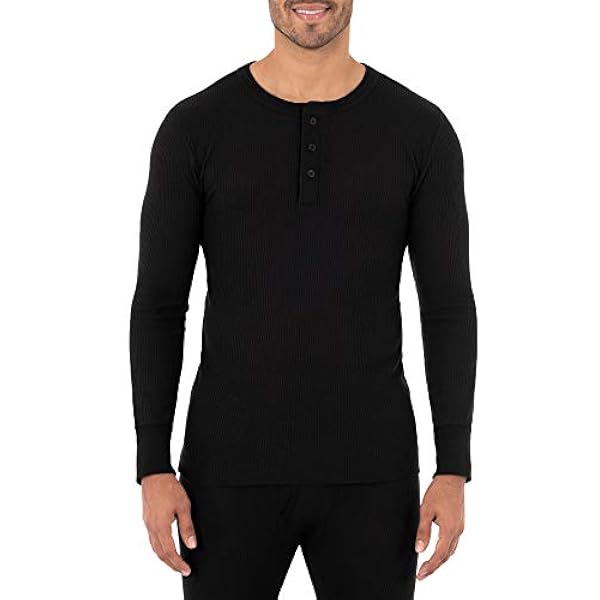 Fruit of the Loom Biancheria intima termica da uomo Henley riciclata (1 e 2 confezioni)