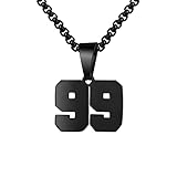 Collares con números personalizados, chapados en oro de 18 quilates, con dije de número inicial, cadena de acero inoxidable, collares deportivos para hombres y mujeres, Acero inoxidable, No es una
