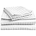 Full Size White 300 Thread Count 100% Cotton Sateen Dobby Stripe Sheet Set