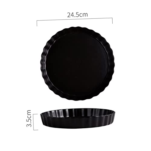Plato de cerámica negro mate para sushi y pasta miniatura 4