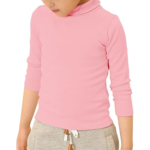 Betadog Unisex Baby Boys Girls Warm Knit Sweater Pullover Long Sleeve Soft Turtleneck High Neck Solid (Pink, 3-4 Years)4