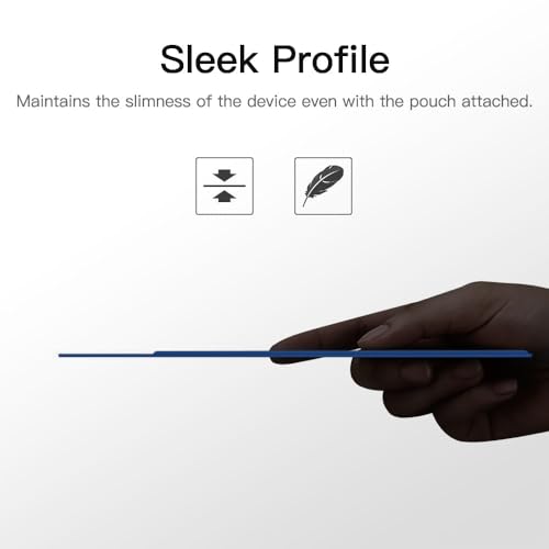 Image of MoKo Adhesive Pencil Case Holder Sticker for Apple Pencil, Navy Blue | Elastic Pencil Pocket Pouch, Adhesive Sleeve, Attached to iPad Case, For Pro /USB-C /1st /2nd Gen and Similarly Stylus Pens