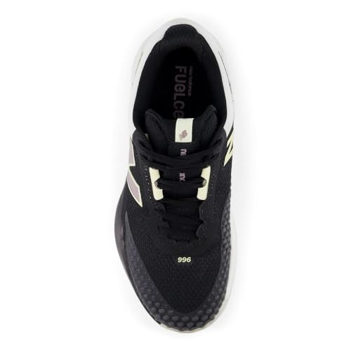 New Balance Women's FuelCell 996 V6 Tennis Shoe, Black/White/Ambient Light, 8.5 M