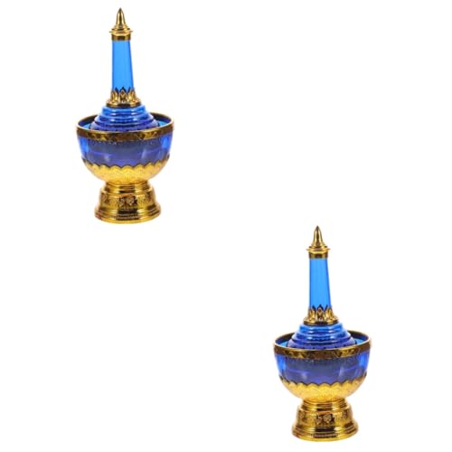 Cabilock 2 Sets Ceramic Holy Water Offering Cup Delicate Wine Cup Tabletop Buddhism Wear-resistant