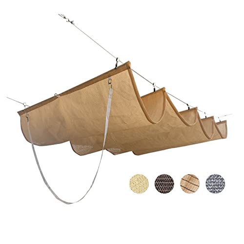 Voile d'ombrage rétractable en vague sur mesure anti-UV avec kit - 2
