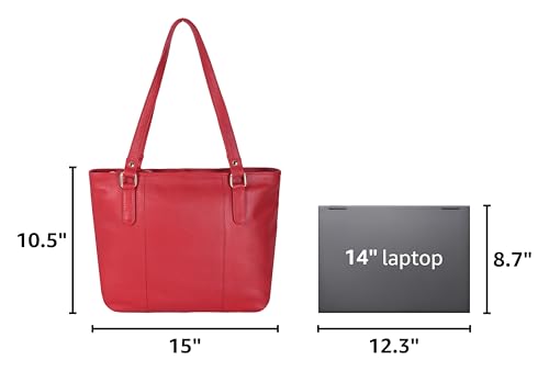 Image of Leather Purse For Women - Real Leather Tote For Women - Ladies Shoulder Handbag For Work, Travel, Casual Use