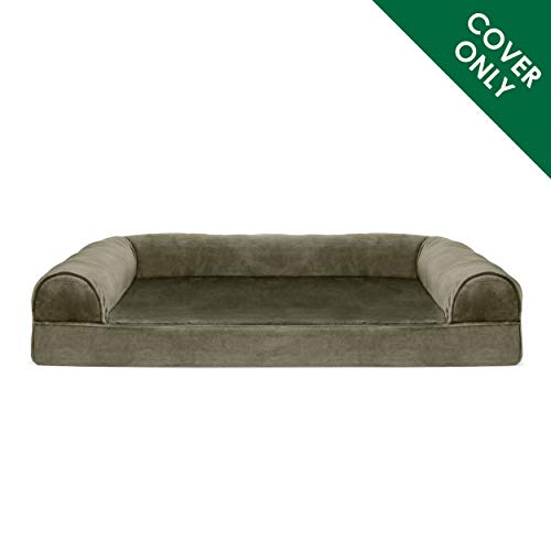 Furhaven Replacement Dog Bed Cover Faux Fur & Velvet Sofa-Style, Machine Washable - Dark Sage, Jumbo (X-Large) by Furhaven - Image 2