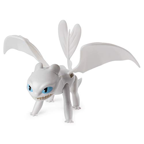 Image of DreamWorks Dragons, Lightfury and Hiccup, Dragon with Armored Viking Figure, for Kids Aged 4 and Up