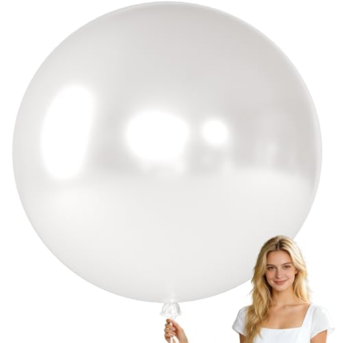 Image of KALOR Pearl White Giant 36 Inch 9pcs Large Latex Balloons