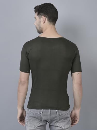 Image of Dollar Lehar Men Combed Cotton Round Neck with Sleeve Vest -Colour May Vary