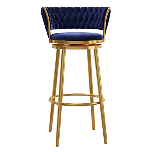 Tabourets de bar dorés chromés chaises haut de gamme rembourrées pour comptoir de cuisine