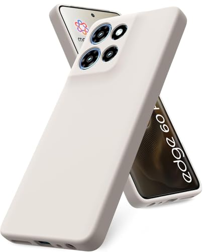 Image of DIZORO Microfiber Candy Case for Motorola Edge 60 Pro 5G Smooth Touch Cushion Liquid Soft Silicone Gel Rubber Phone Cases Non-Slip Full Body Protective Shockproof Back Cover - Stone Grey