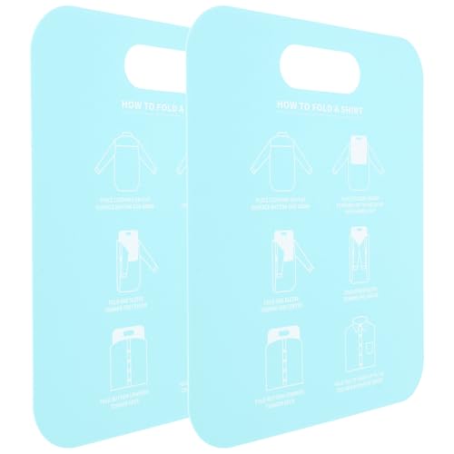 Genérico Tablero para Doblar Camisas 2 Piezas, Herramienta Práctica de PP Resistente, Color Azul Claro, Tamaño Adulto, Dobladora Rápida y Fácil para Ropa Hogar y Lavandería