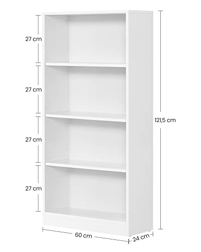 VASAGLE Bibliothèque mangas à 4 Niveaux, Meuble de Rangement avec Étagères Réglables en Hauteur, pour Salon, Chambre ou Bureau – Image 4