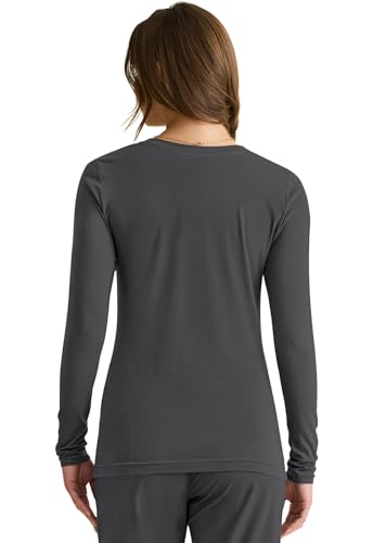 Image of Healing Hands Underscrub Long Sleeve Women Knits Scrub Tops | Soft Cotton Blend Knit, Breathable Stretch Comfort, Machine Wash, Easy Care Fabric, Ideal For Layering Under Scrubs