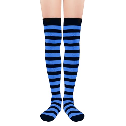 Image of Century Star Thigh High Socks Striped Extra Long Tube for Women Over the Knee Athletic Sports Socks Plus Size Stockings