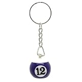 tumundo Set de 1 Pieza Llavero Bola de Billar Carambola Colgante con Anillo número Negro Azul Verde Naranja, varianti:Variante 12