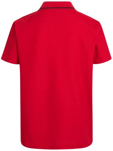 Dkny Boys' Polo Shirt - 2 Pack Classic Fit Short Sleeve Pique Polo - Comfort Stretch Collared Golf Shirt For Boys (8-20), Size 10-12, Racing Red/Jet Black #TOP5