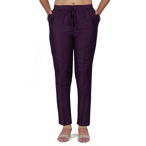 Image of Trouser Pants for Women,Stylish Trousers for Woman for Kurti Relaxed & Regular Straight fit Palazzo,Ethnic Bottom Formal Pants for Women Office wear Casual & Daily Use