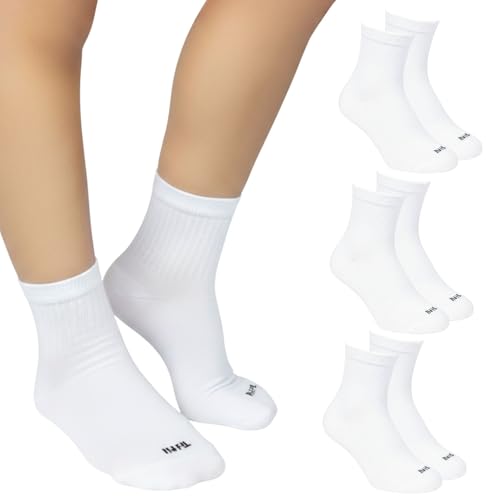 TRIFIL Kit 3 Pares Meia Infantil Cano Médio Com Algodão Cotton Soft, 3 Branco, 27-30