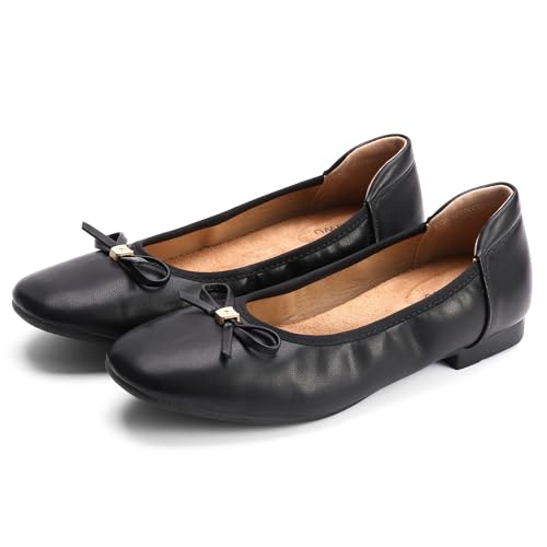 Image of Women's Comfortable Round Toe Bow Ballet Flats Shoes