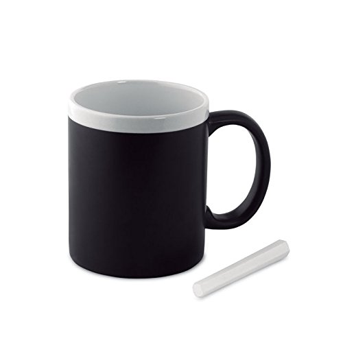 Publiclick® Pack of 25 White Shawl Chalkboard Mug, Measures Ø8 x 9.5 cm, 300 ml Chalkboard Mug.