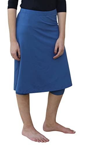 Kosher Casual Women's Modest Knee Length Sports Skirt With Leggings Large Black #TOP1