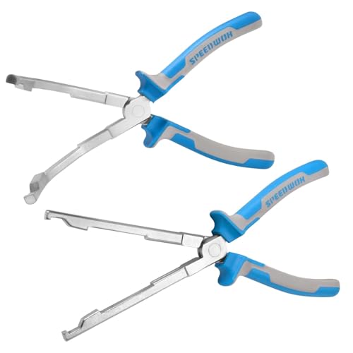 SPEEDWOX 2 Pcs Glow Plug Pliers Straight Jaw and Angled Jaw Glow Plug Connector Remover Pliers Glow Plugs Socket Plier Removal Tool for Diesel Engines Repair, Auto Repair Tools with TPR Handle