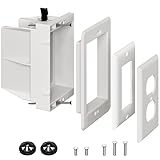 DVFR1W-1 Recessed Outlet Box, Recessed Electrical Box for Wall Mount TV, Outlet Mounting Box for New Construction&Retrofit Projects, Wall Outlet Box with Duplex & Decorator Style Covers,1-Gang