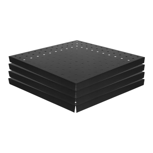 CATIEBYE 4個重型属ペグボード ブラック 耐荷重設計 工具収納向け壁面オーガナイザー キッチン ガレージ オフィス用可能棚付き