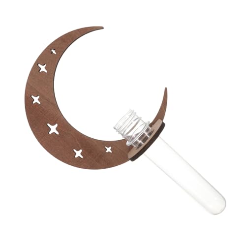 ibasenice Soporte De Madera para Plantas Colgante con Jarrón De Tubo De Ensayo Hidropónico, Estante Vertical para Pared Interior, Decoración Jardín y Baño, Estación De Propagación Pequeña