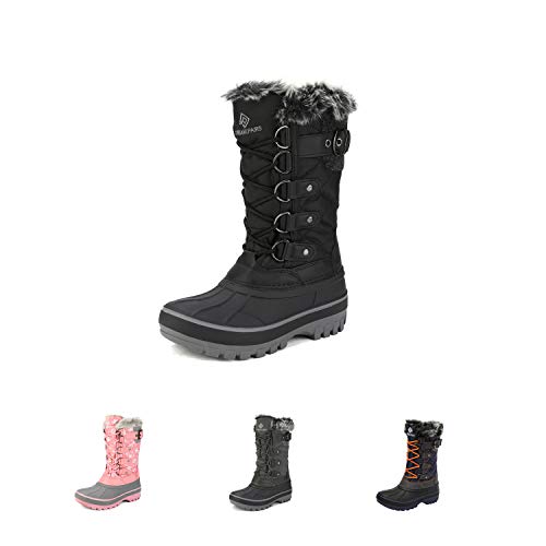 Dream Pairs Boys Girls Snow Boots Waterproof Outdoor Warm Cozy Anti-Slip Mid Calf Faux Fur Lining Insulated Winter Shoes For Little/Big Kids,Size 4 Big Kid,Black,Kriver-1 thumb #7