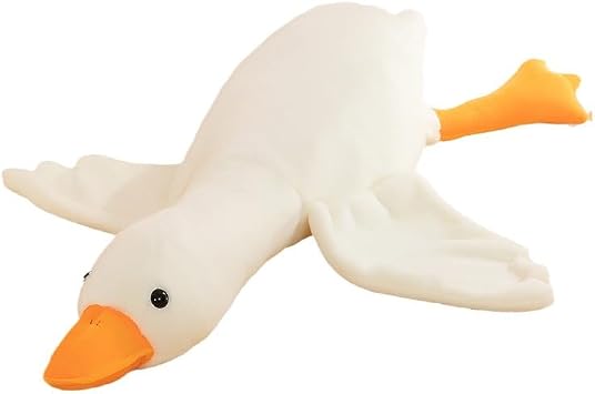 White Goose Stuffed Animals, Huge Cute Goose Plush Pillows Big Duck Doll Soft Giant Goose Toys Sleeping Pillow Cushion for Kids Gifts White, 50cm