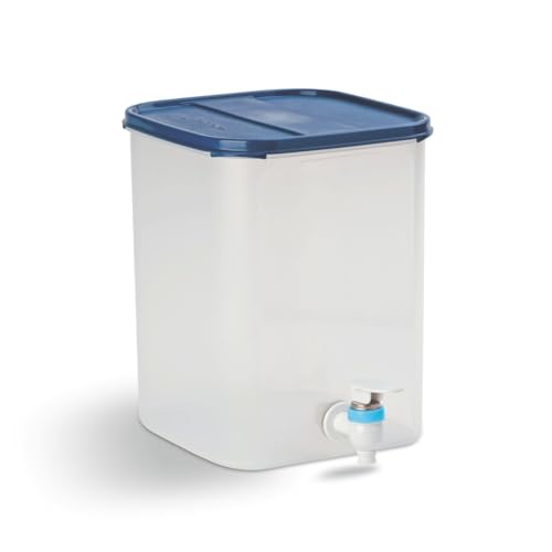 SIGNORA WARE Continental Plastic Water Container | BPA Free Water Dispenser | Container with Leakproof Tap | Ideal for Home, Office & Outdoor Use Water Storage (6.5 Litre | Set of 1 | Blue)