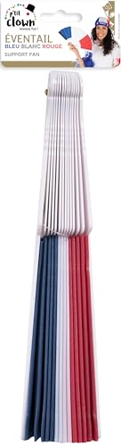 P’ Clown - 18120 – Faltfächer – French Fan – Blau, Weiß, Rot – perfekt für Fans von Frankreich bei Feiern, Spielen, Sportveranstaltungen, Weltmeisterschaft und Europa, JO – Ø 40 cm