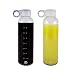 Pratico Kitchen 18oz Leak-Proof Glass Bottles, Juicing Containers, Water/Beverage Bottles - 2-Pack with Multi-Color Loop Caps