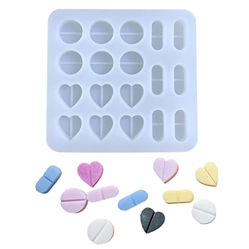 Molde de pastillas de corazón, relleno de resina, relleno de silicona para hacer joyas, llavero, relleno de resina, animales, Halloween, constelaciones, música