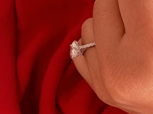 2.50 Ct Radiant Cut Moissanite Engagement Rings Solid 14K White Gold & 925 Sterling Silver Hidden Halo Ring For Women Wedding Ring Promise Ring Anniversary Ring (White Gold, 7) #TOP4