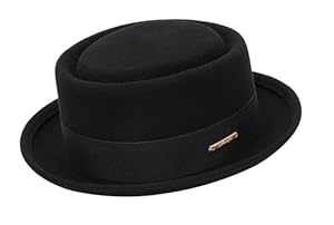 Nocihah Eleganter Pork Pie Hut Schwarz