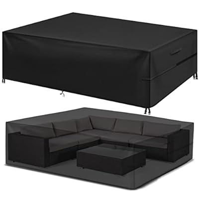 Essort Patio Furniture Covers, Extra Large Outdoor Furniture Set Covers Waterproof, 600D Rain Snow Dust Wind-Proof, Anti-UV (Updated Oxford, 110''x71''x36'')