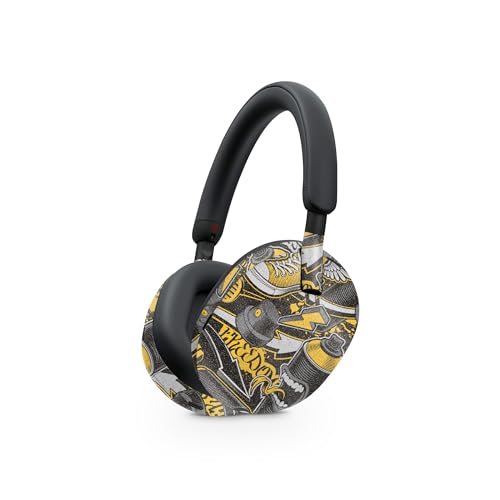 Image of MightySkins Skin Compatible with Sony WH-1000XM5 Headphones - Yellow Hip Hop | Protective, Durable, and Unique Vinyl Decal wrap Cover | Easy to Apply, Remove, and Change Styles