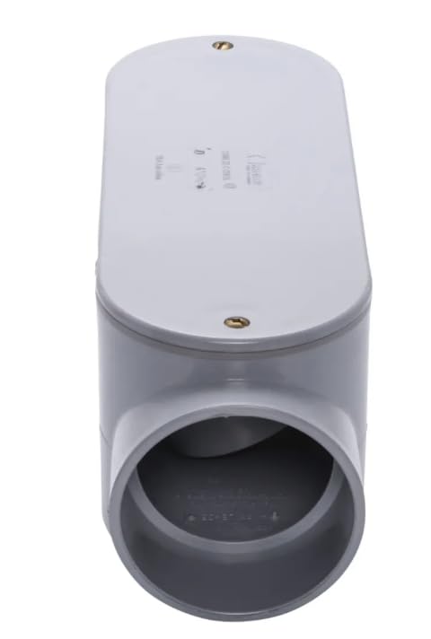 LB2 (RSLB60S) 2" PVC Type LB Conduit Body, Schedule 40, Electrical Access Fitting, Gray, Weatherproof, (1 Unit)