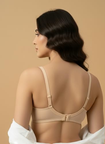 Image of Imsa Moda Women's Stretchable Lightweight Lightly Padded Full Coverage Wire Free T-Shirt Bra Combo Pack of 2