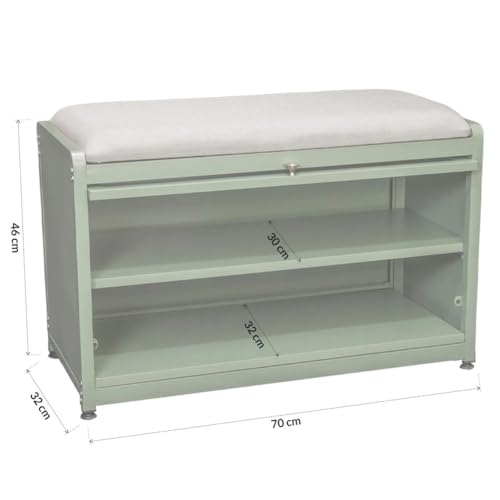 Banc meuble à chaussures BAKAJI design moderne avec porte transparente