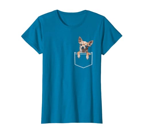 Pocket Chihuahua T-Shirt, Women, Sapphire Blue, X-Small