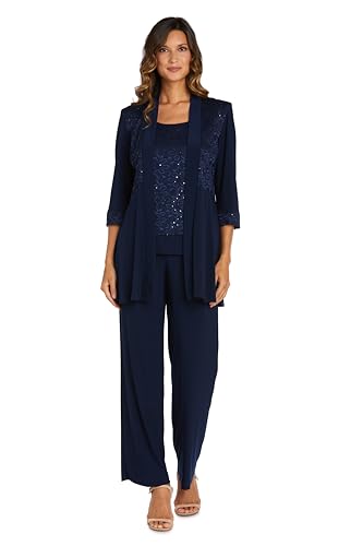 R&M Richards Women's 2-Piece Glitter Lace Pantsuit -...