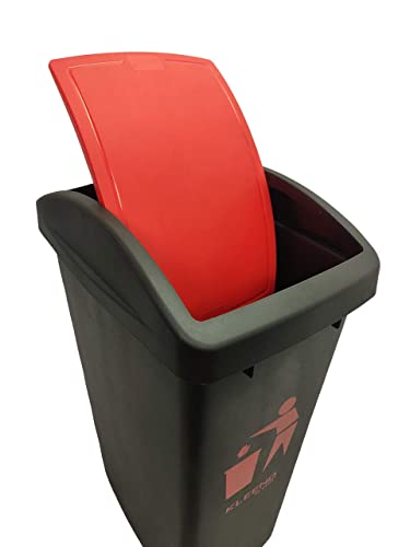 Image of Cello Plastic Swing-Lid Garbage Dustbin 48 Ltr, Red /Red - Combo Pack of 2
