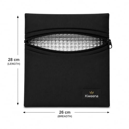 Image of Insulated Lunch Pouch for Office, School & Travel | Thermal Tiffin Bag with Aluminium Foil Lining | Leakproof, Lightweight & Reusable Lunch Organizer for Men, Women & Kids (Black)